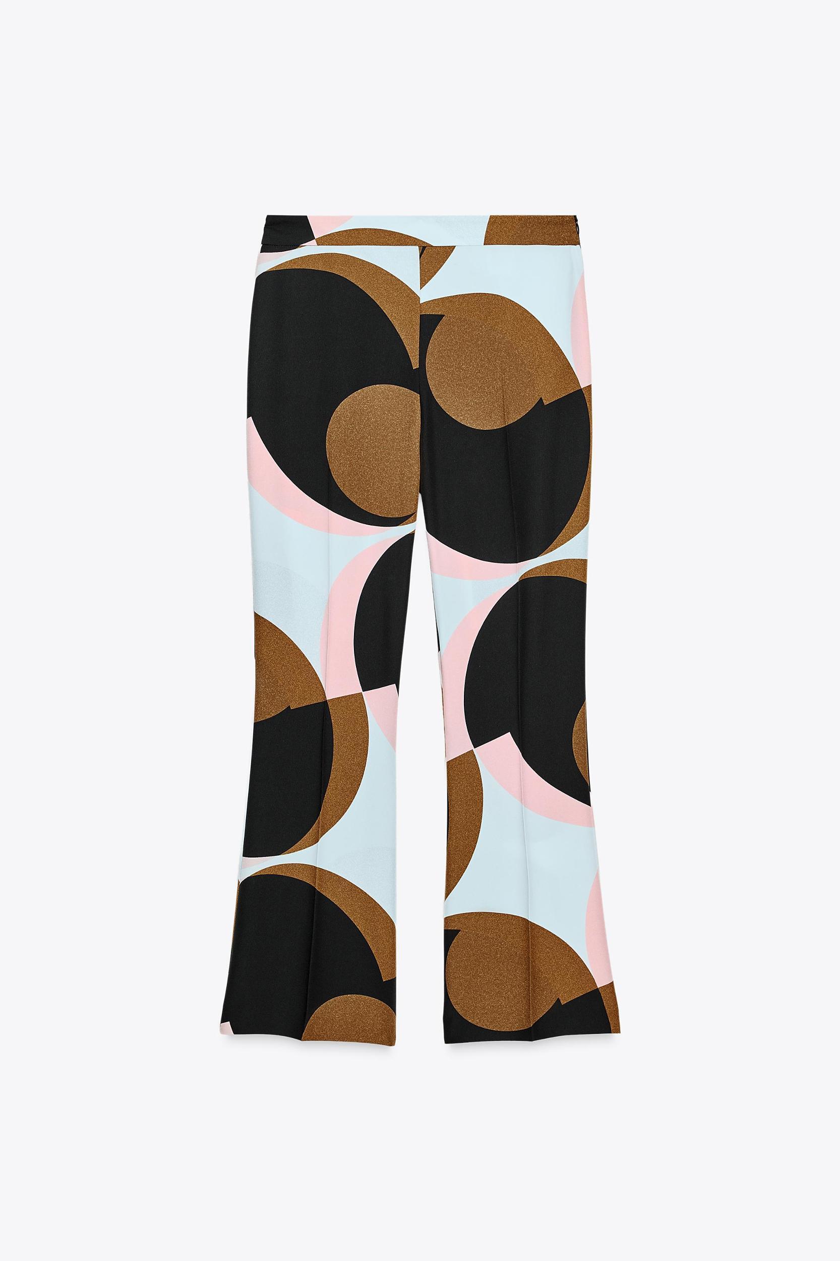 GEOMETRIC PRINT MINI FLARE PANTS Product Image
