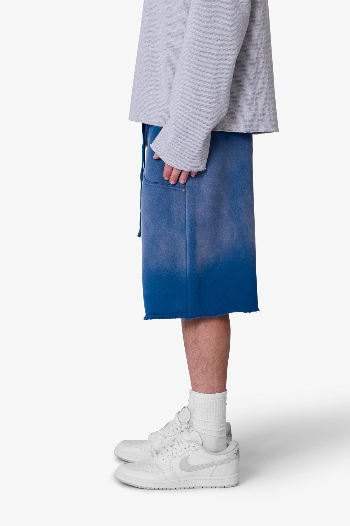 West Double Knee Sweatshorts - Blue Product Image