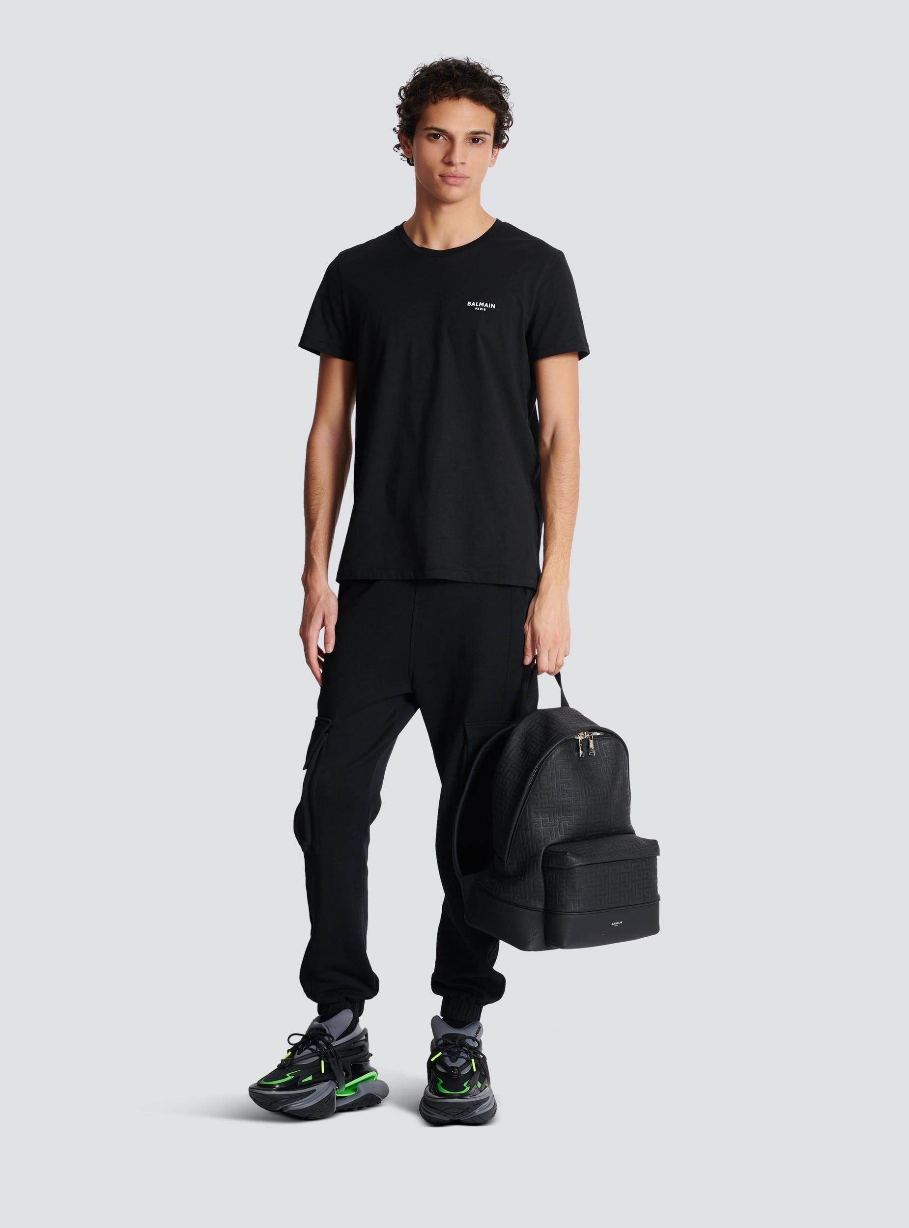 Balmain Paris flocked short-sleeved T-shirt Product Image