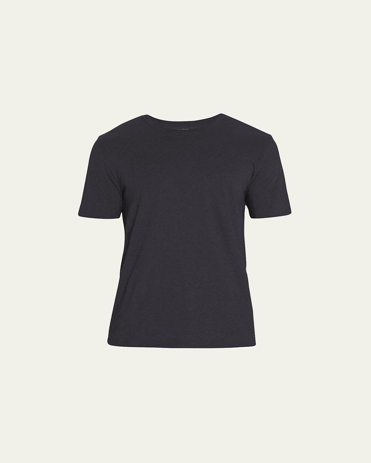 Mens Short-Sleeve Pima Crewneck Jersey T-Shirt, Black Product Image