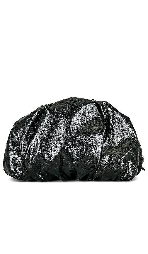 Ruched Zip Faux-Leather Clutch Bag Product Image
