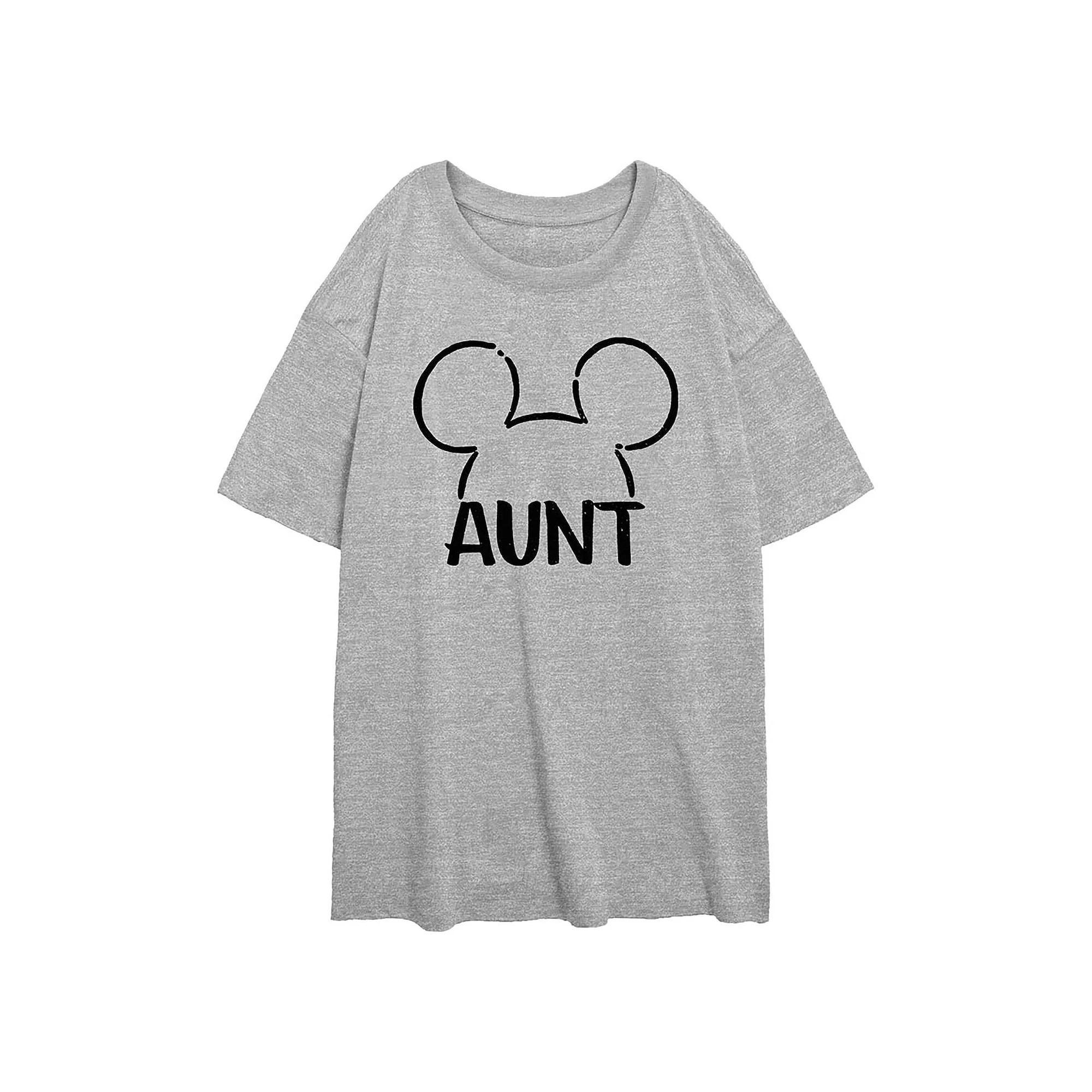 Disney's Mickey Mouse Aunt Ears Women's Oversized Graphic Tee, Size: XS, Athletic Grey Product Image