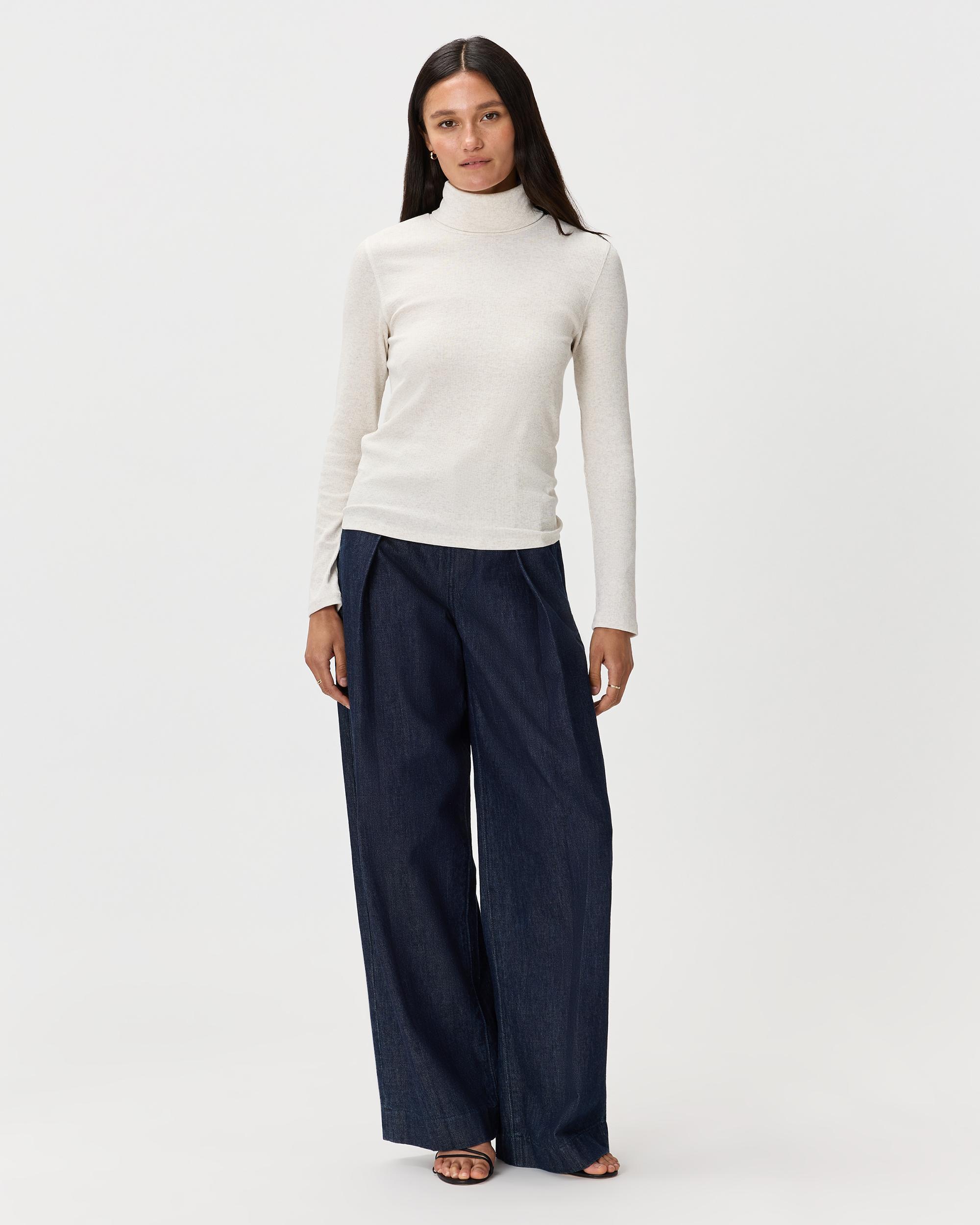 Quince | Women's Micro-Rib Turtleneck Sweater Organic Cotton Product Image