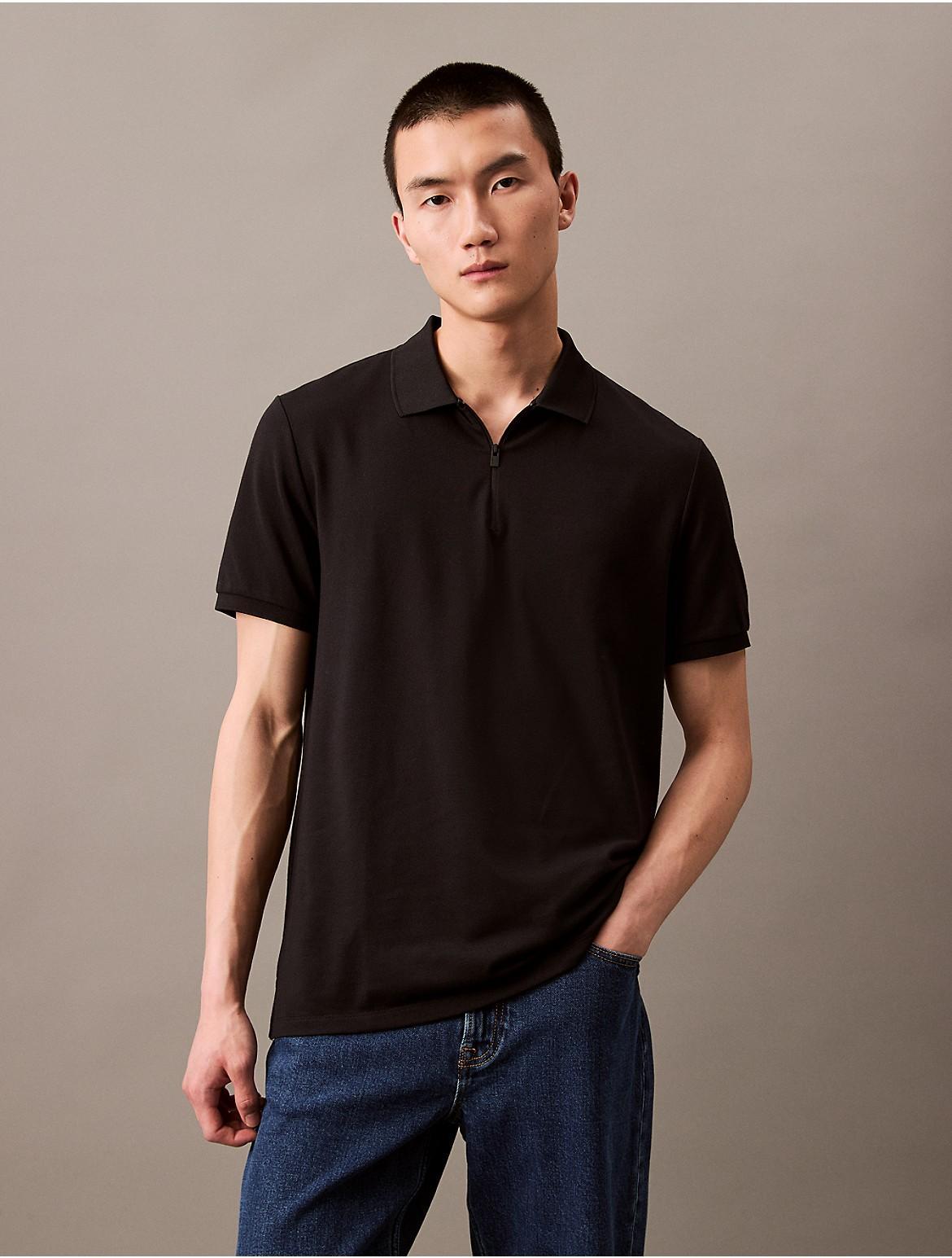 Calvin Klein Men's Tech Zip Polo Shirt - Blue - XS Product Image