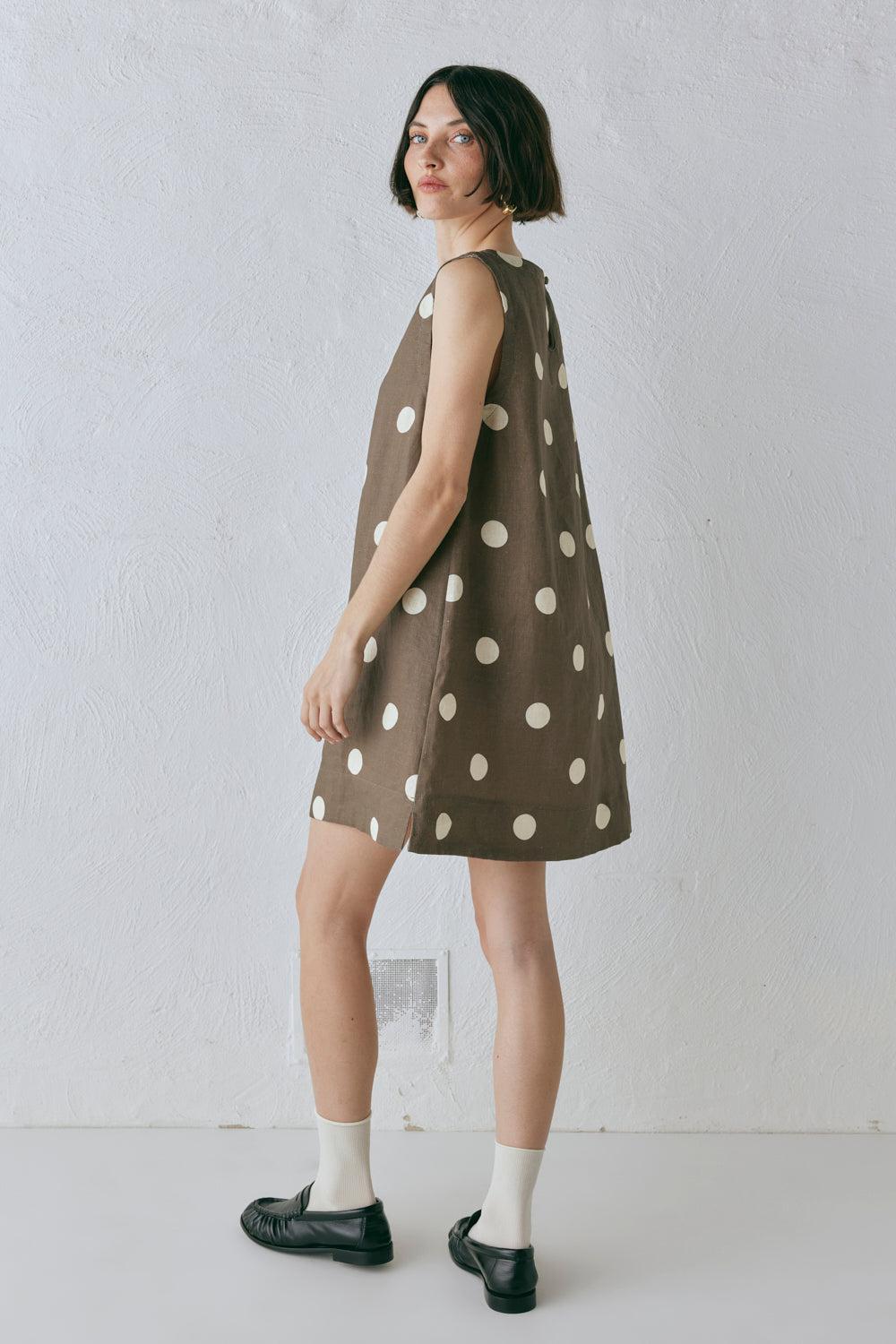 Aftersun Linen Mini Dress Spot Product Image