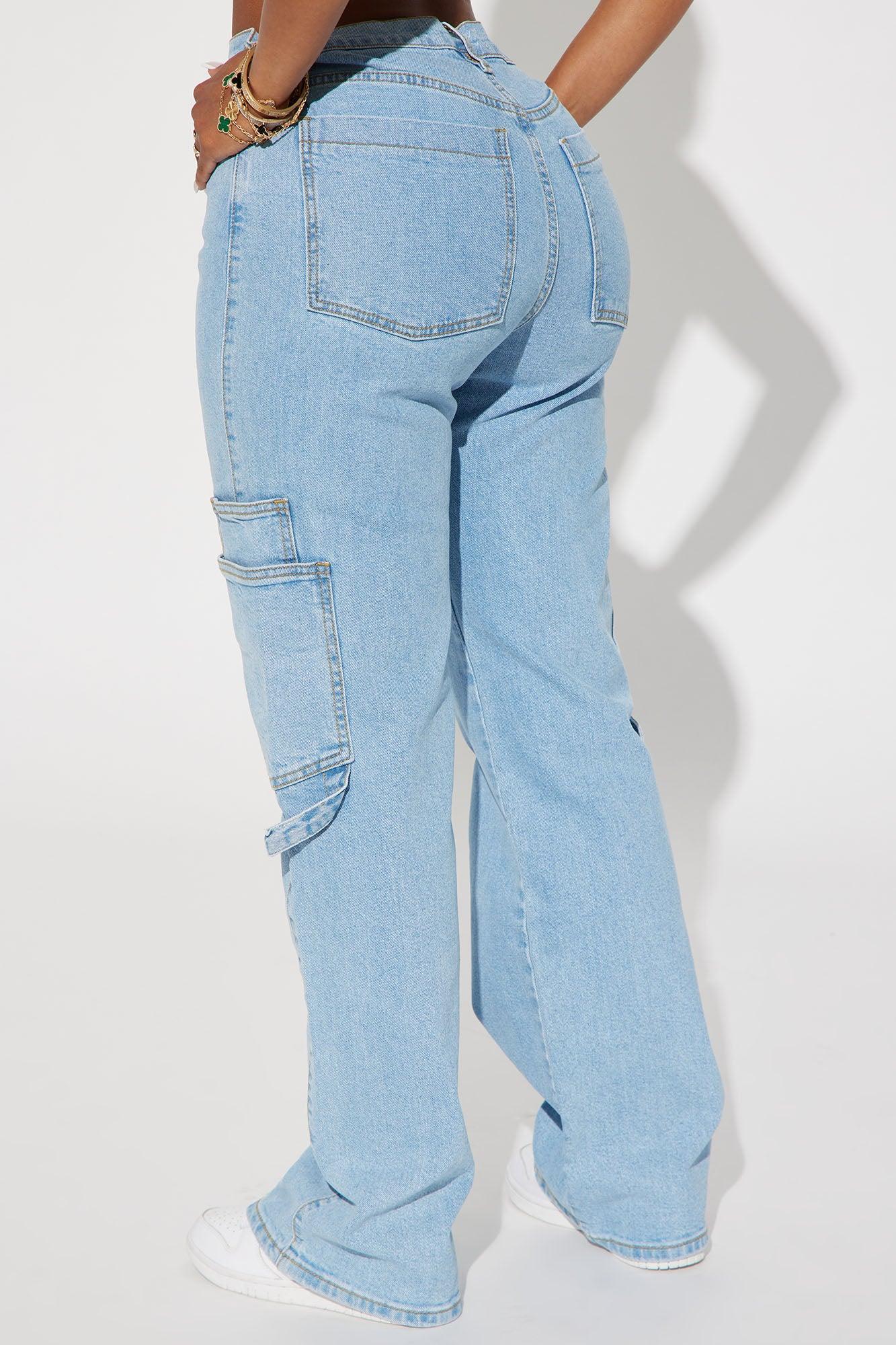 Step By Step Utility Straight Leg Jeans - Light Wash Product Image
