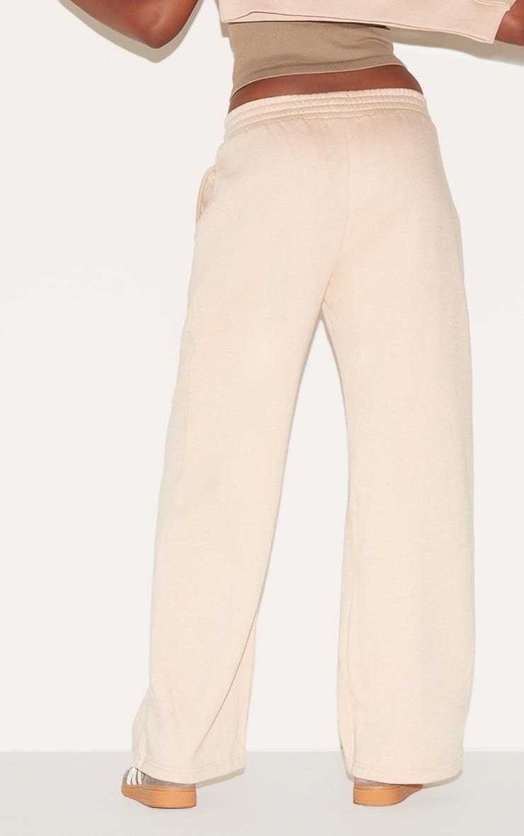 Oatmeal Wide Leg Pintuck Sweatpants Product Image