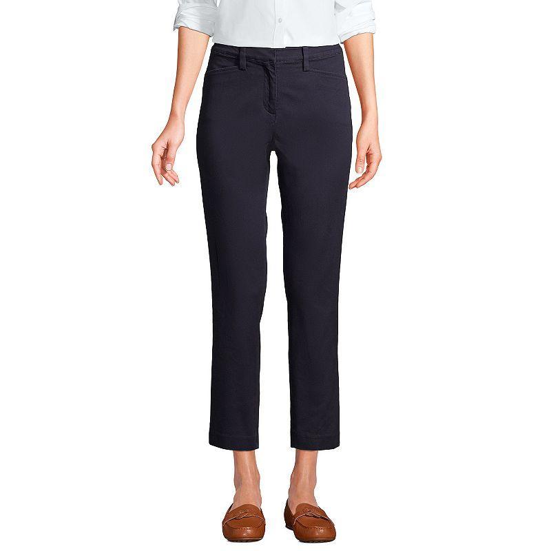 Women's Lands' End Regular Mid Rise Chino Crop Pants, Size: 0, Classic Blue Product Image