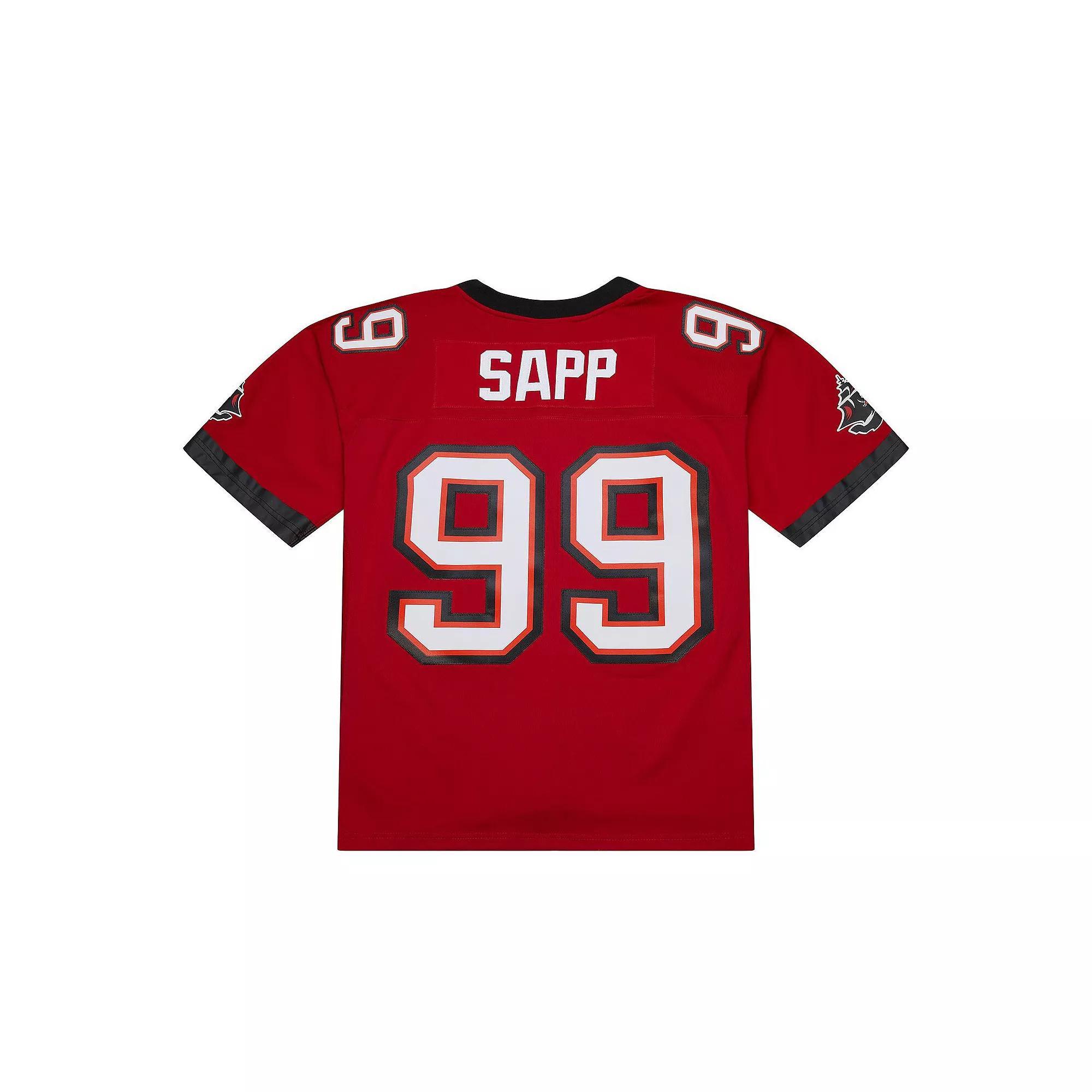 Men's Mitchell & Ness Warren Sapp Red Tampa Bay Buccaneers 2002 Legacy Replica Jersey, Size: Small Product Image