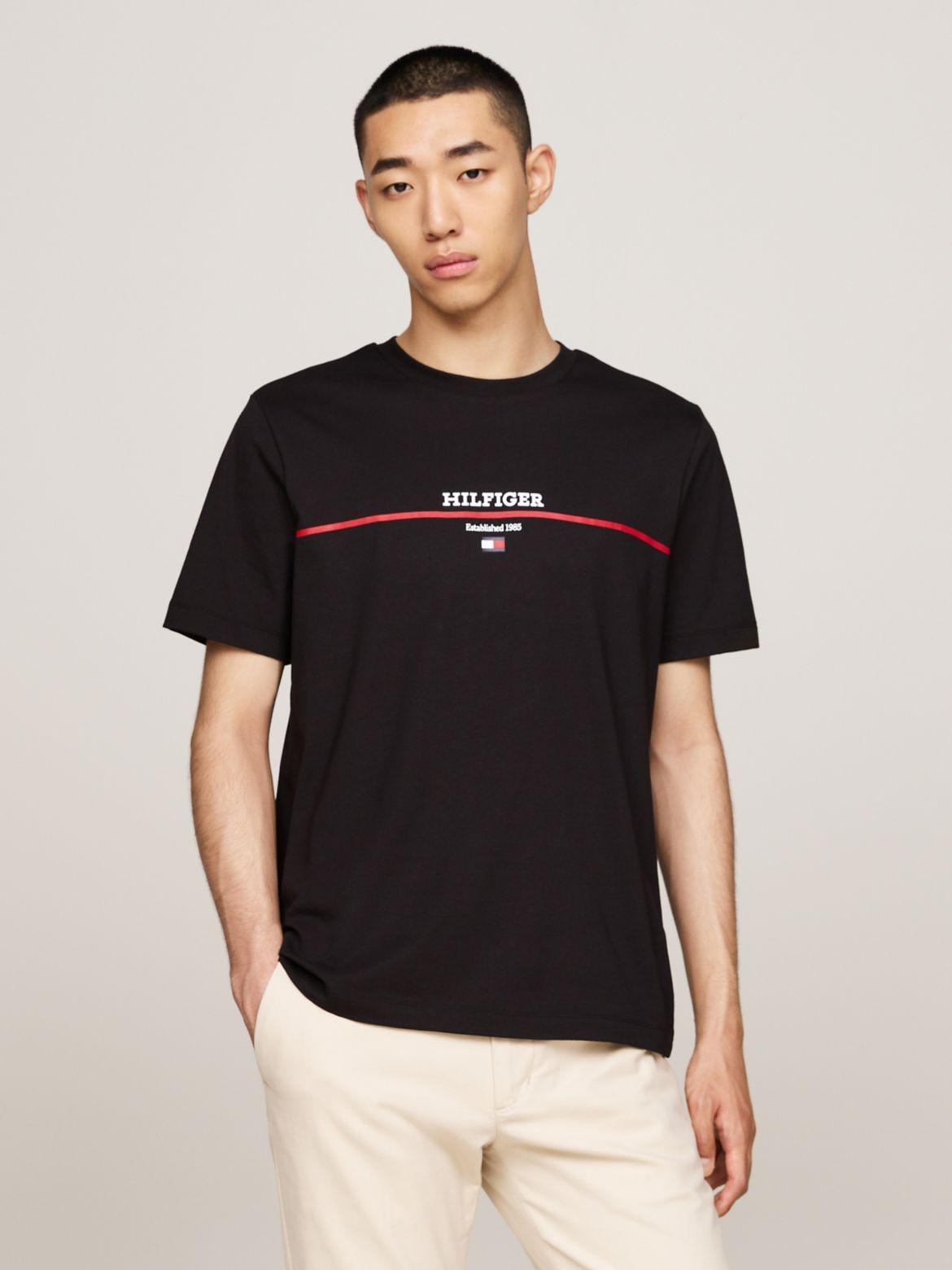 Tommy Hilfiger Mens Logo Stripe T-Shirt Product Image