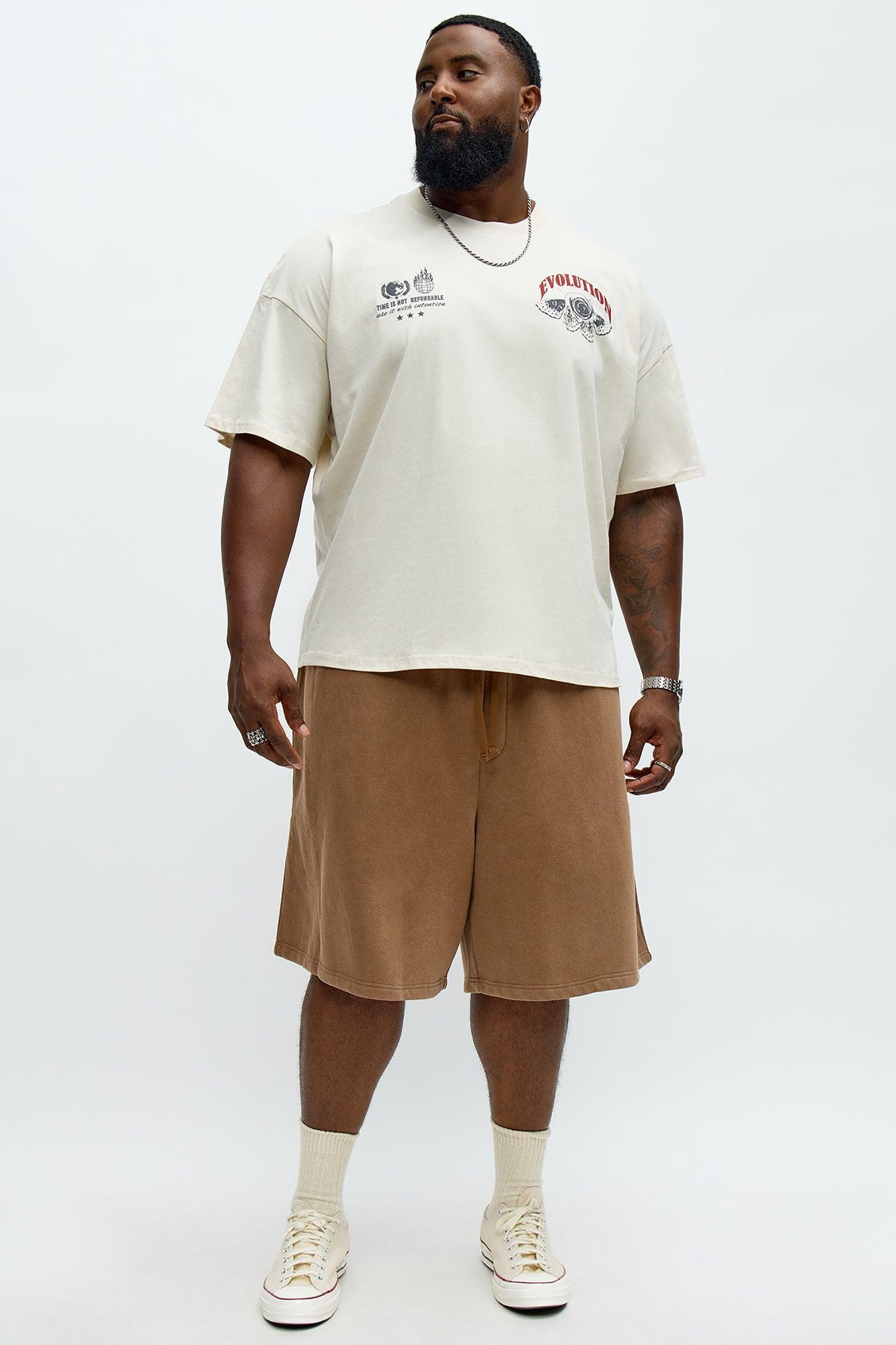 Tyson Loose Fit Washed Shorts - Brown Product Image