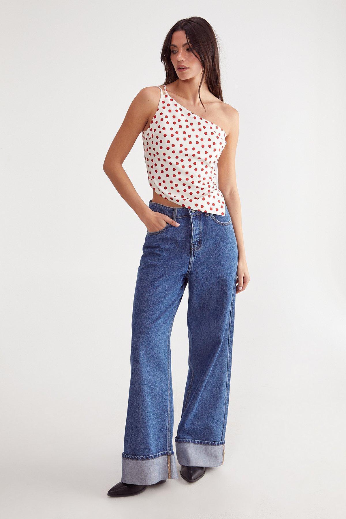 Tailored Spot Print Asym Top Product Image