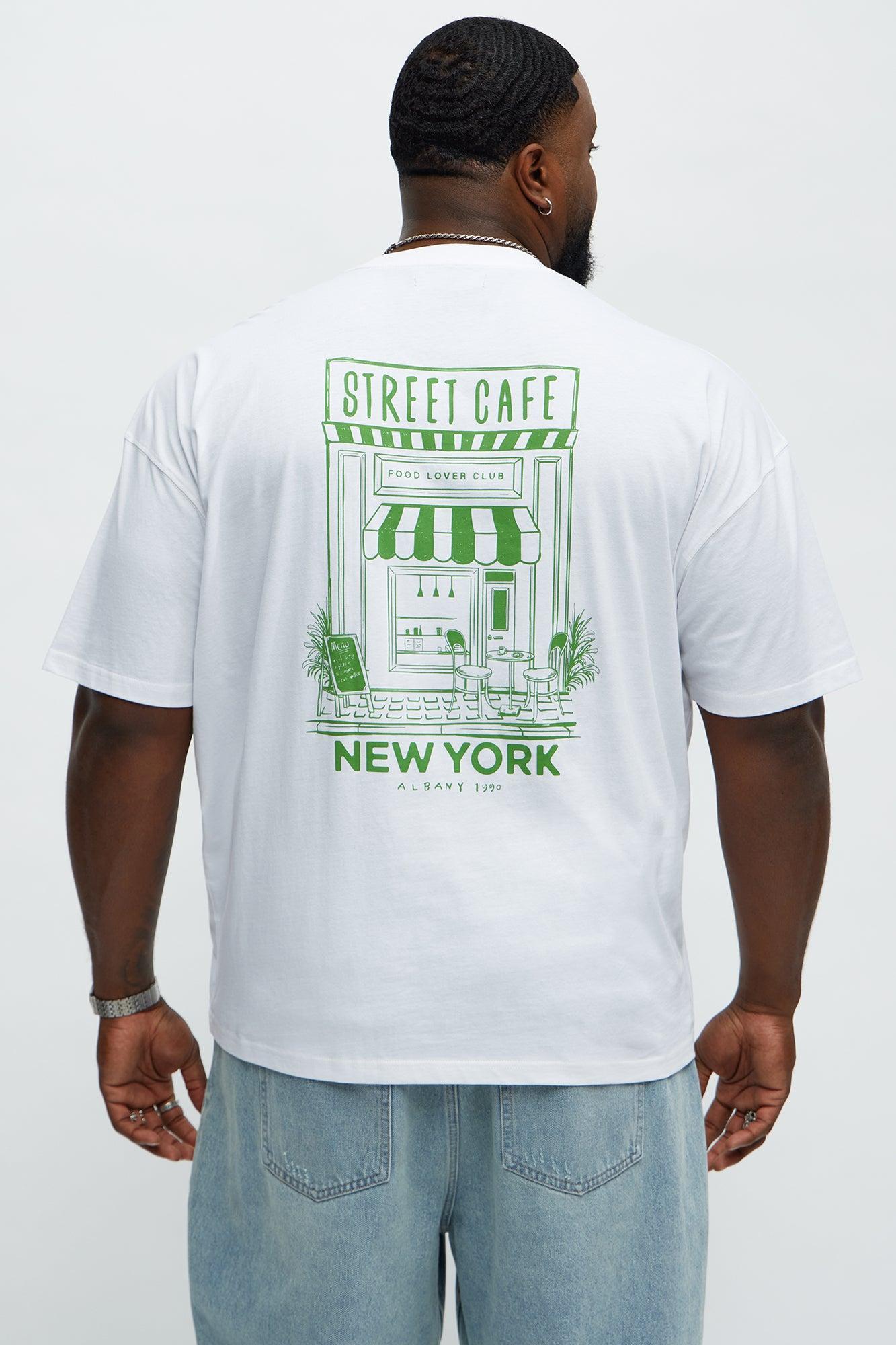 Street Cafe NYC Oversized Short Sleeve Tee - White Product Image