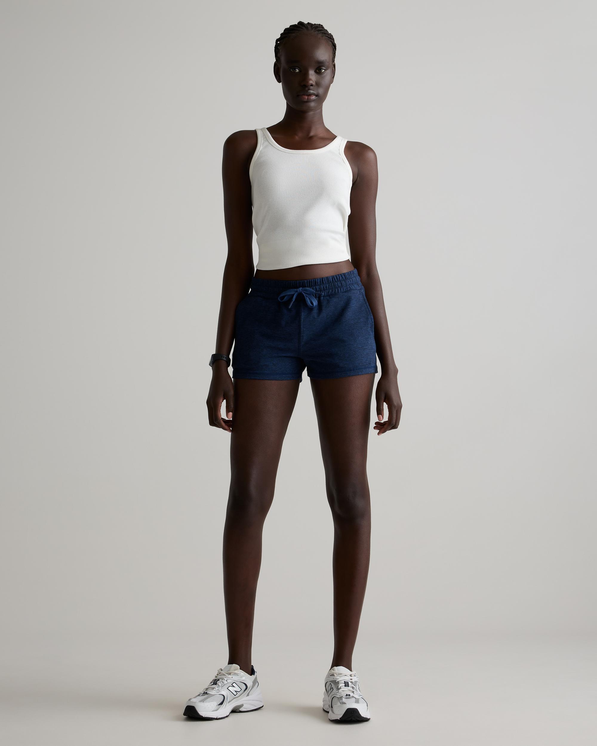 Quince | Women's Super Soft Performance Shorts in Navy, Flowknit Activewear, Size XL, Recycled Polyester Product Image