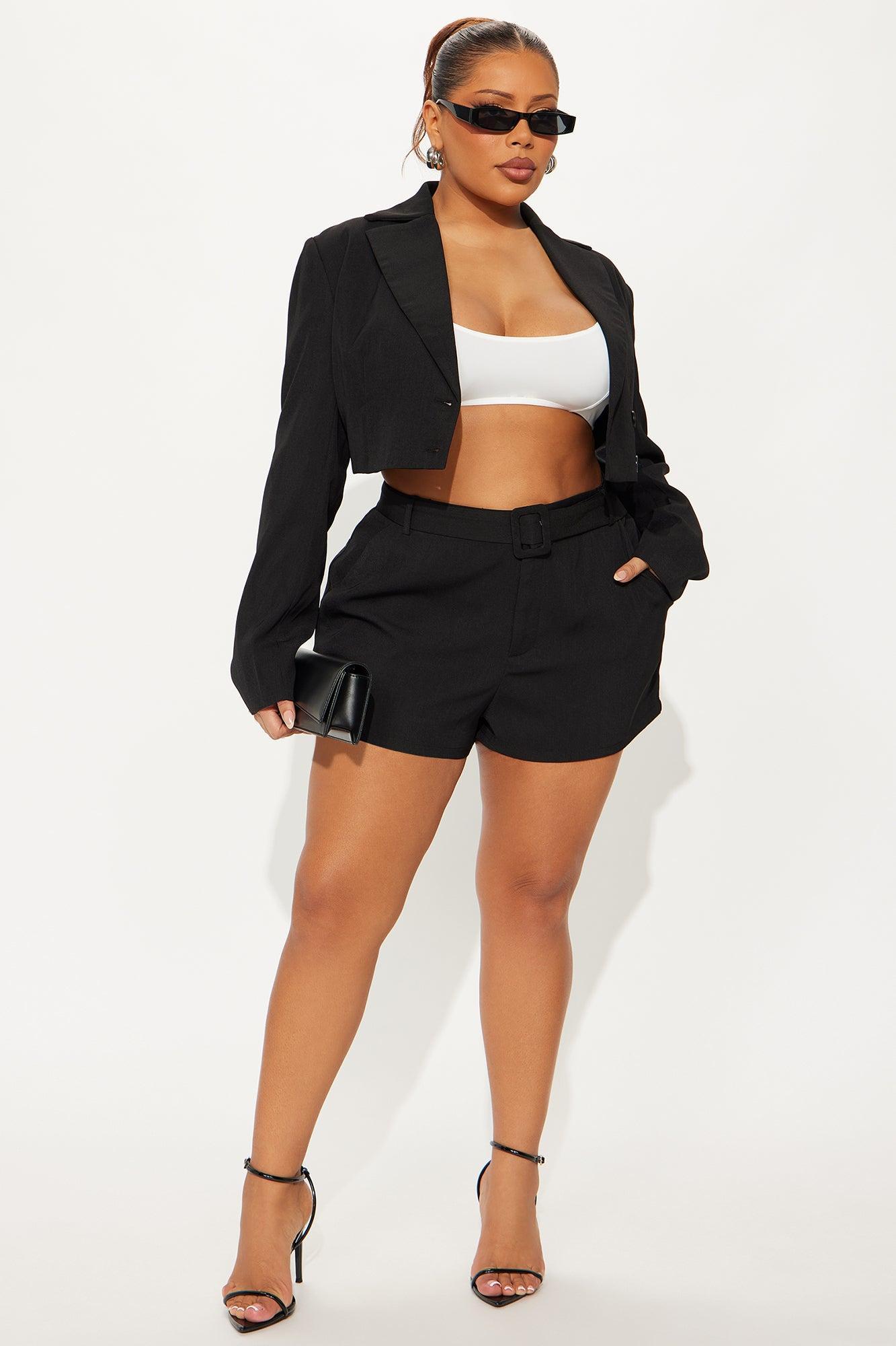 Pretty Business Belted Trouser Short - Black Product Image