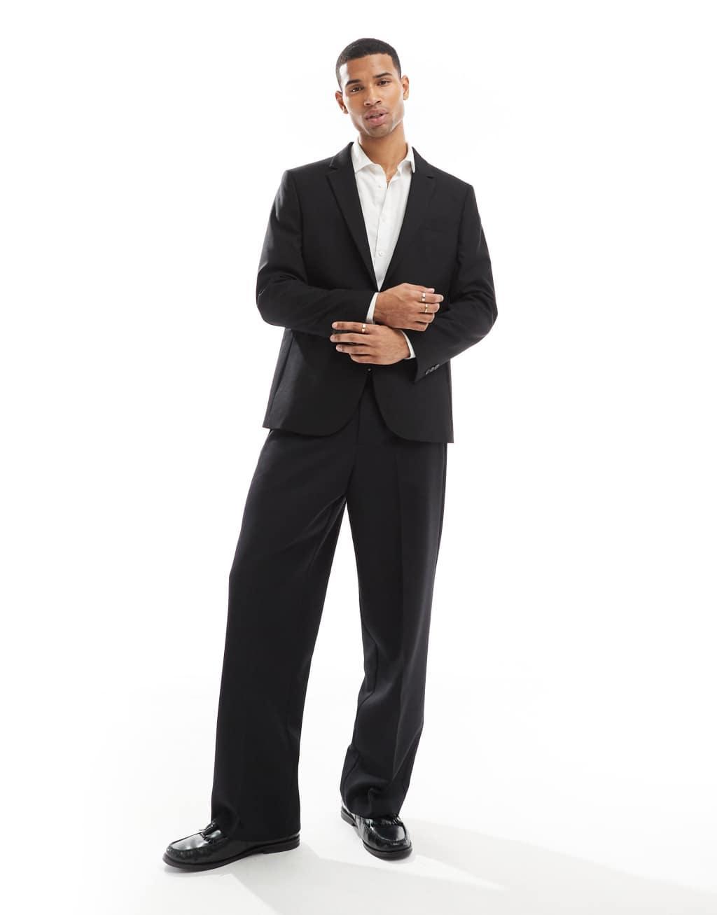 ASOS DESIGN regular suit jacket in black Product Image