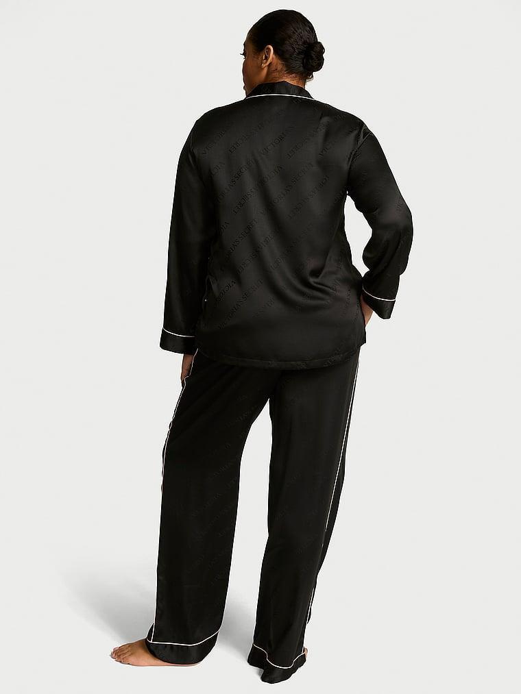 Glazed Satin Long Pajama Set Product Image