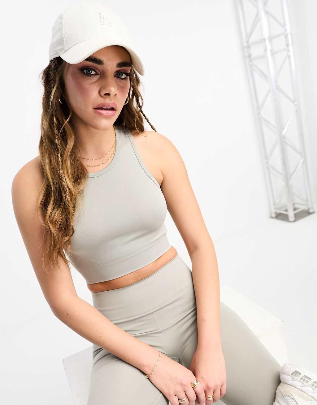Pull & Bear seamless racer neck cropped top Product Image