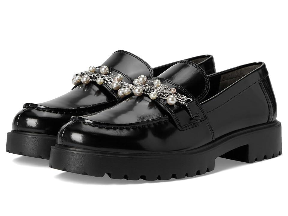Womens Classic Embellished Leather Loafers Product Image