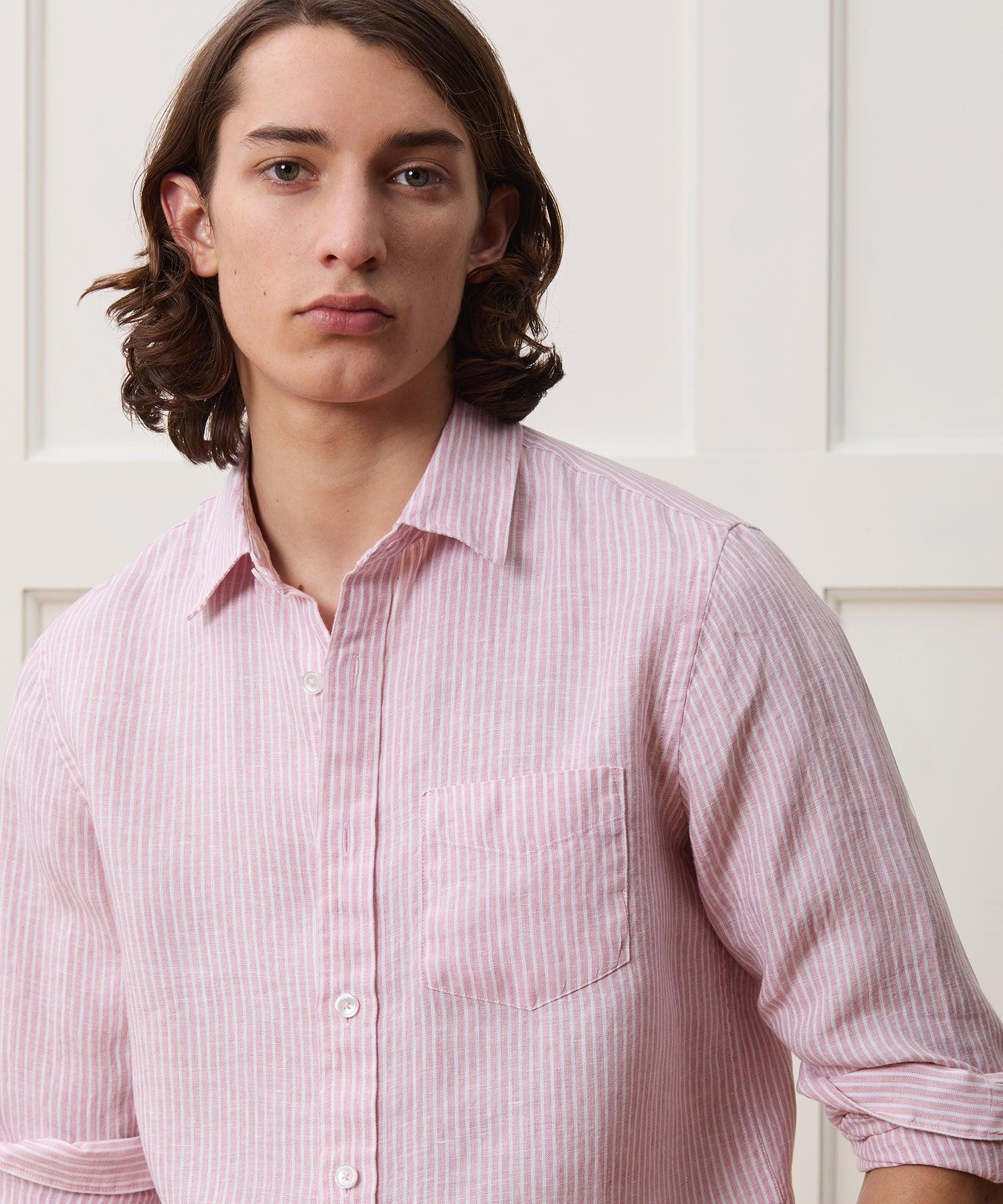 Sea Soft Irish Linen Point Collar Shirt Product Image