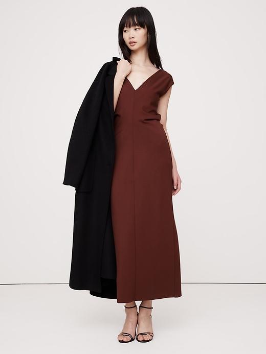 Lightweight Ponte Bias-Cut Maxi Dress Product Image