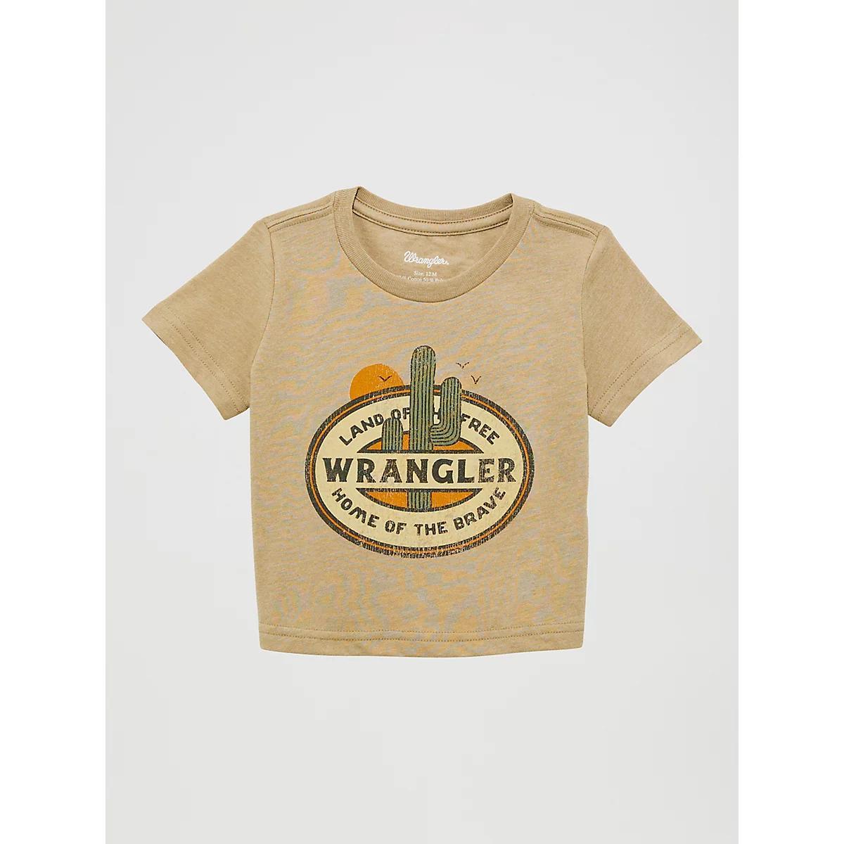 Little Boy's Short Sleeve Graphic T-Shirt in Cashew Product Image
