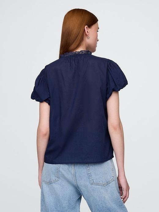 Bubble-Sleeve Pintuck Top Product Image