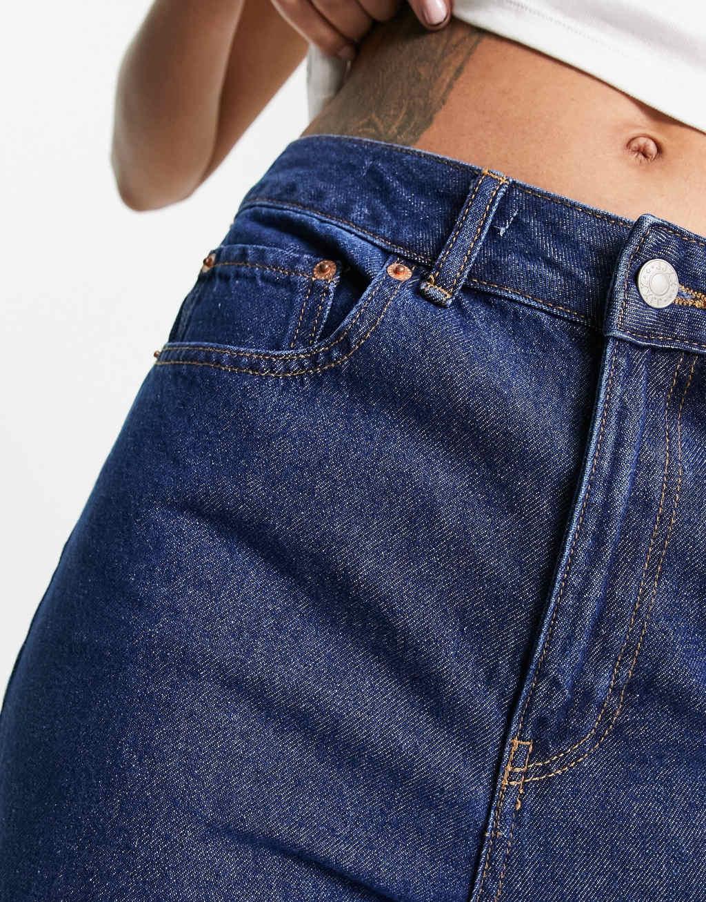 JJXX Tokyo high waisted wide leg jeans in dark blue Product Image