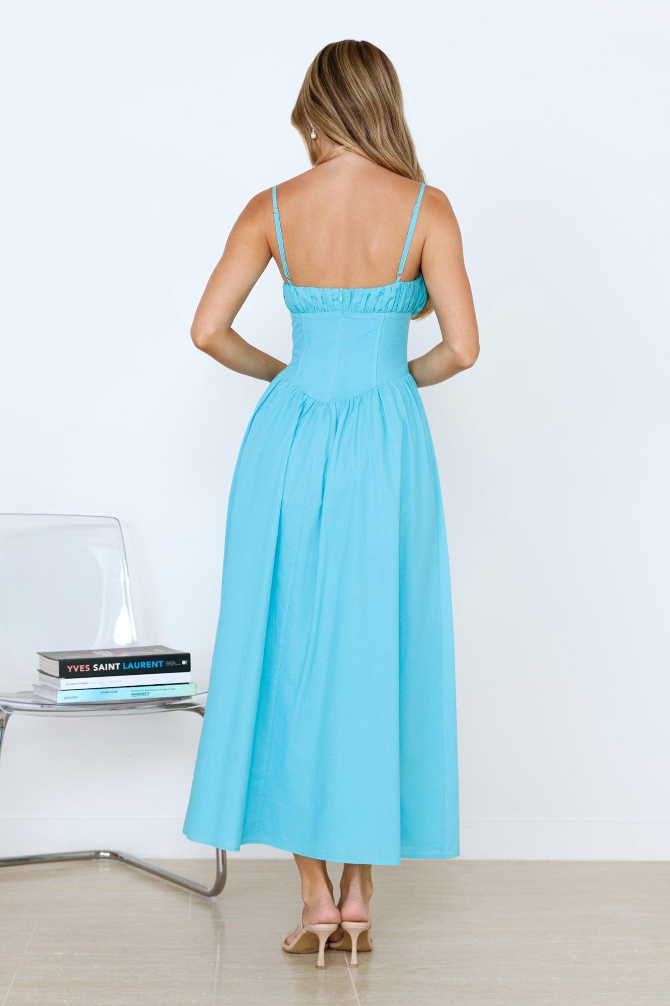 Whimsical Woods Maxi Dress Aqua Product Image