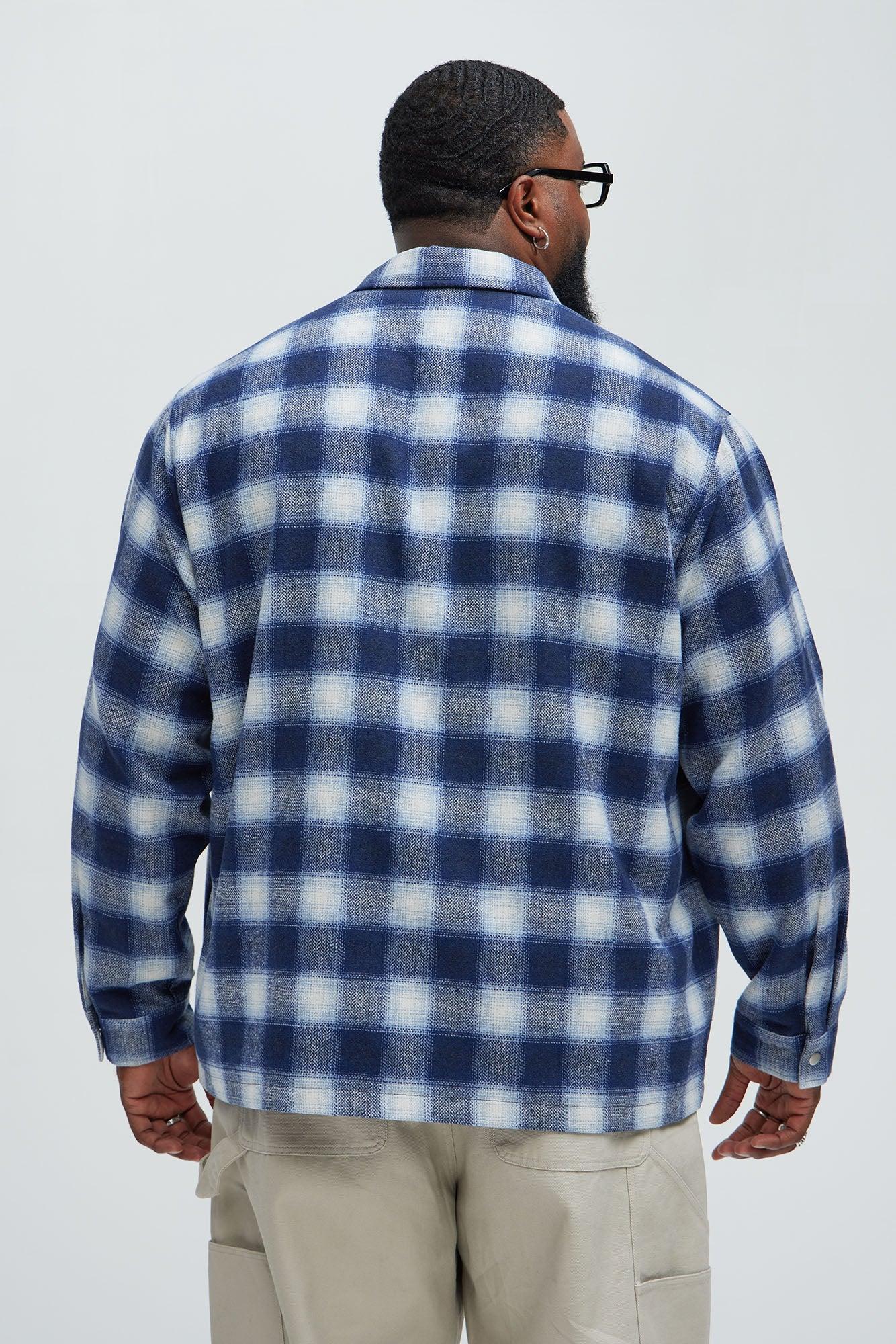 Cassnet Plaid Button Up Shirt - Blue/combo Product Image