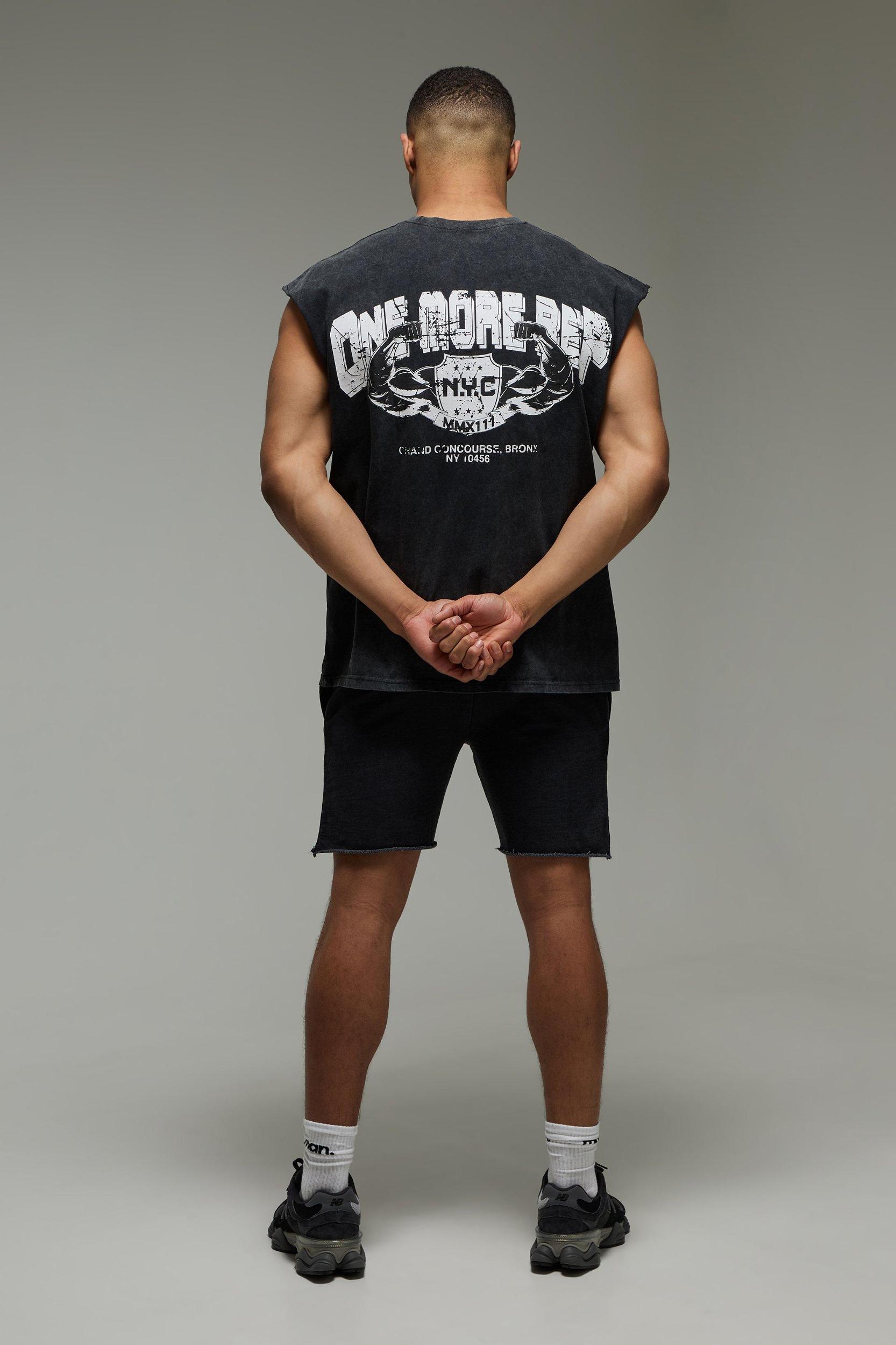 Man Active Washed One More Rep Regular Fit 5inch Shorts | boohooMAN USA Product Image