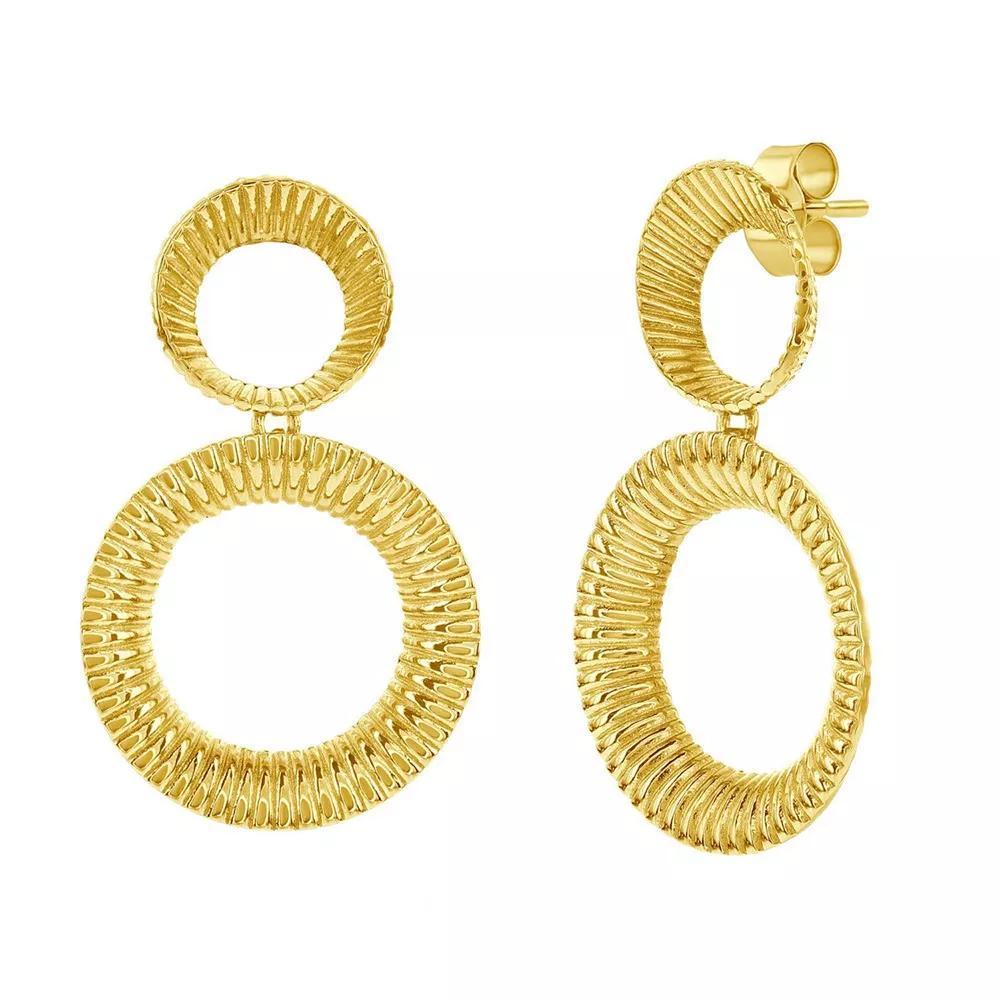 Argento Bella 14k Gold Over Sterling Silver Round Dangle Earrings, Women's, Gold Tone Product Image