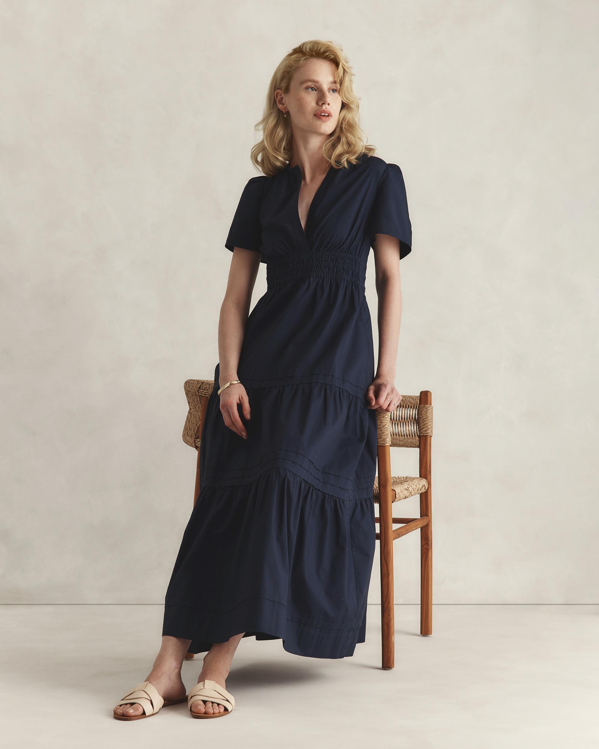 Quince | Women's Poplin Tiered Maxi Dress Size XS, Cotton Product Image