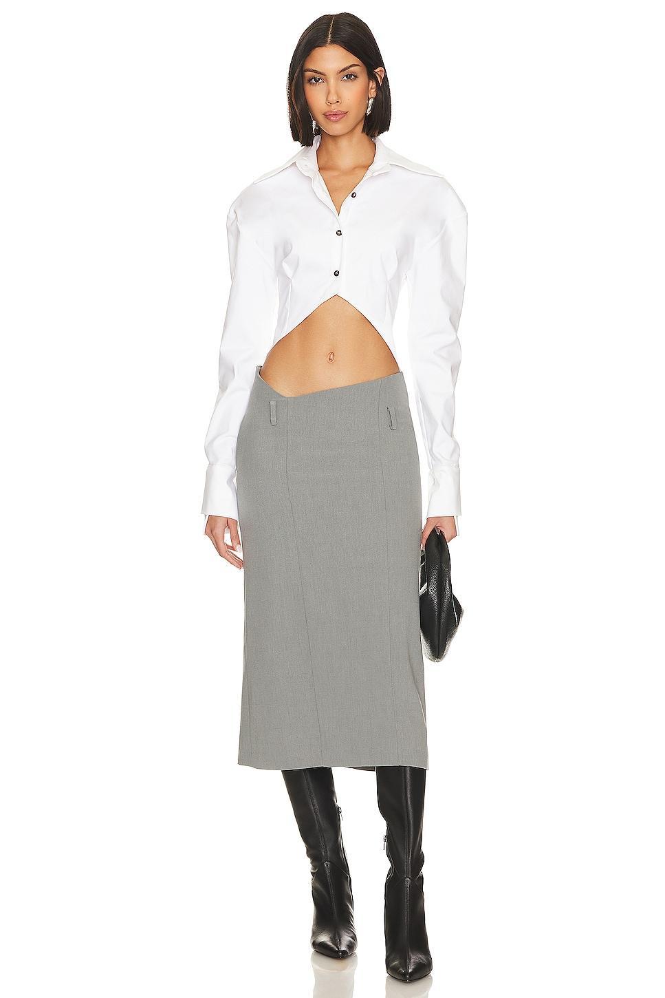 Wide Shoulder Asymmetric Cuff Shirt Product Image