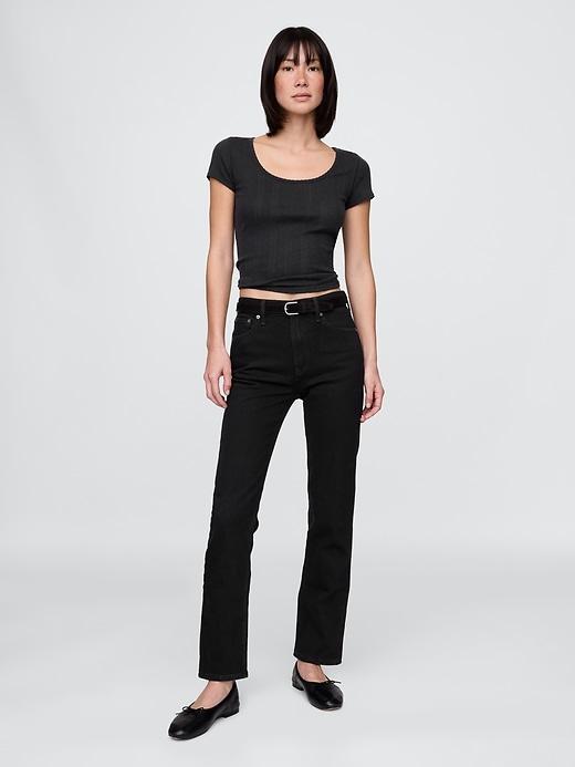 High Rise Cuffed '90s Straight Jeans Product Image