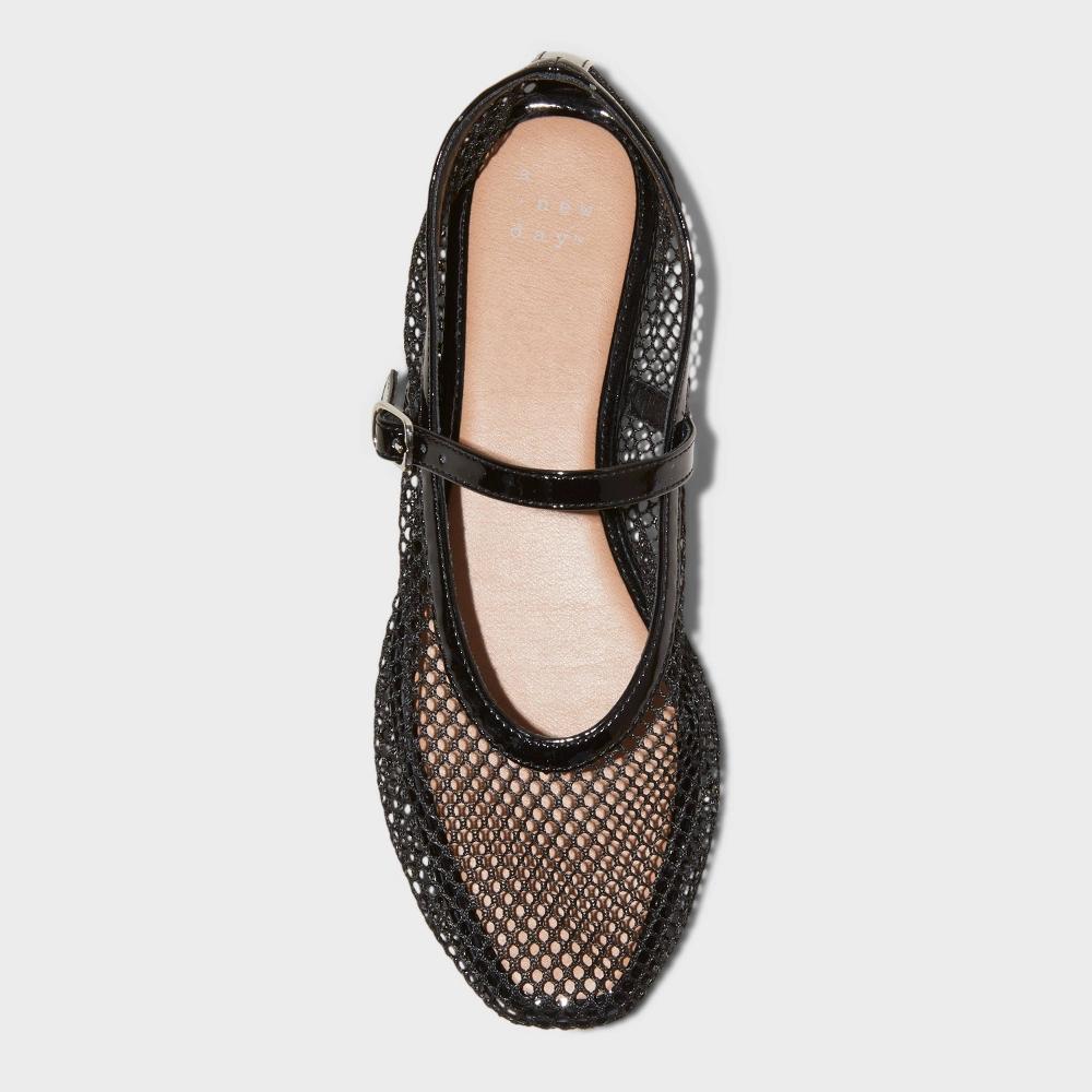 Womens Issa Mesh Mary Jane Ballet Flats with Memory Foam Insole - A New Day Jet 6: Medium Width, Closed Almond Toe Product Image
