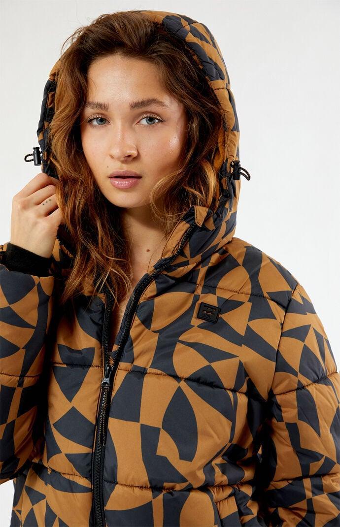 Billabong Womens Transport Puffer Jacket in Brown Product Image