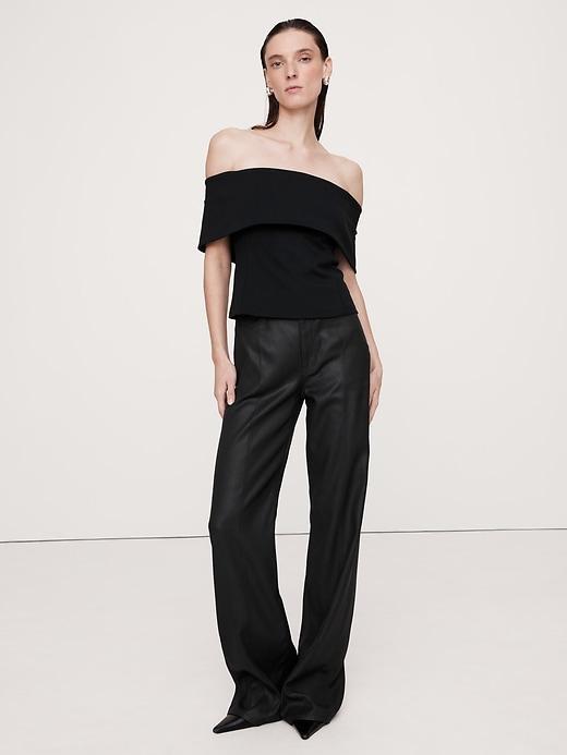 Lightweight Ponte Off-Shoulder Top Product Image