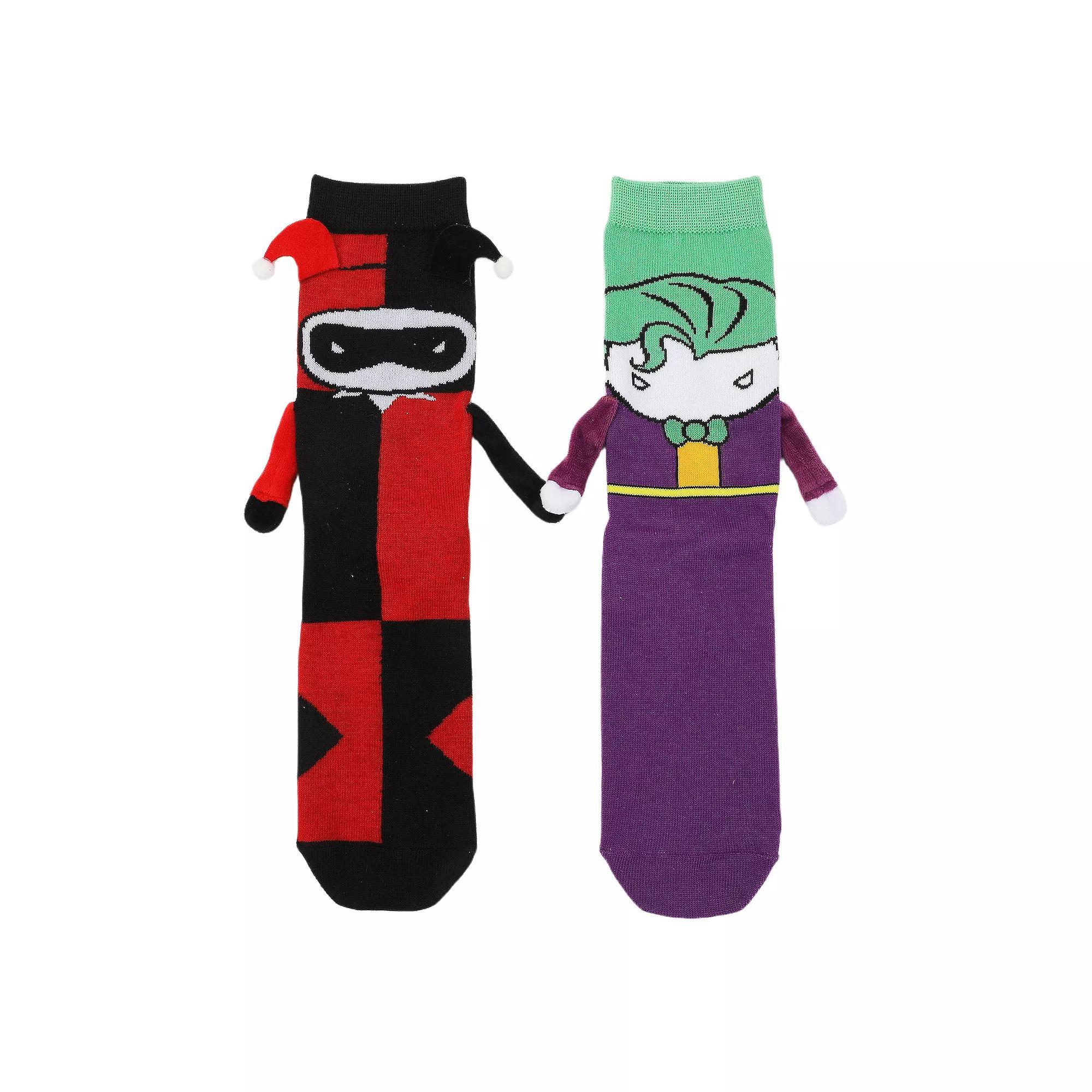 Women's Batman Joker & Harley Quinn 3D Magnetic Hand Crew Socks, Size: 5-10, Joker And Harley Product Image