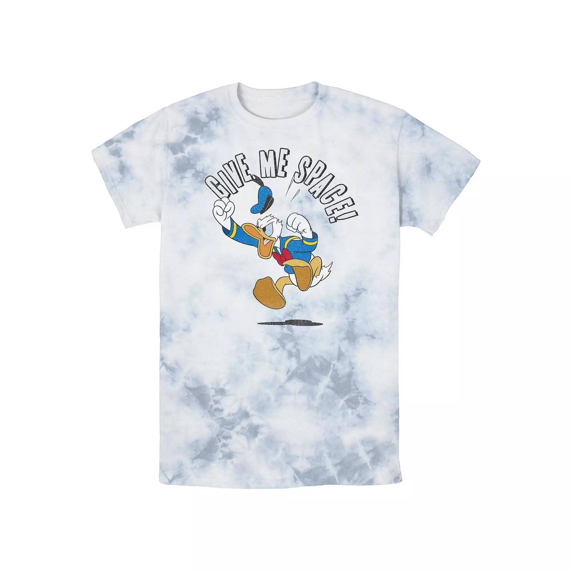 Men's Disney Mickey & Friends Donald Duck Give Me Space Bomabrd Wash Tee, Size: Medium, White Blue Product Image