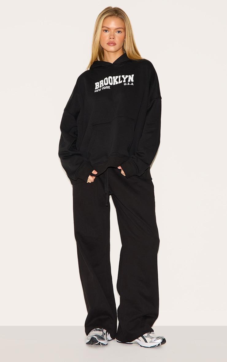Black Brooklyn Print Hoodie Product Image