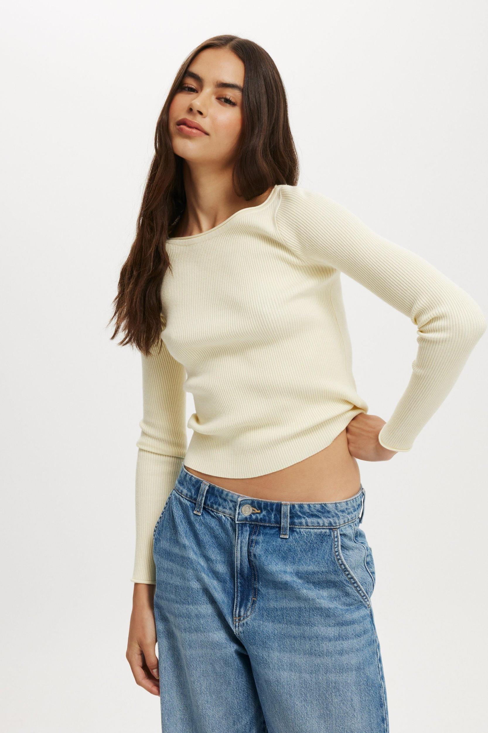 Everfine Boat Neck Knit Long Sleeve Product Image