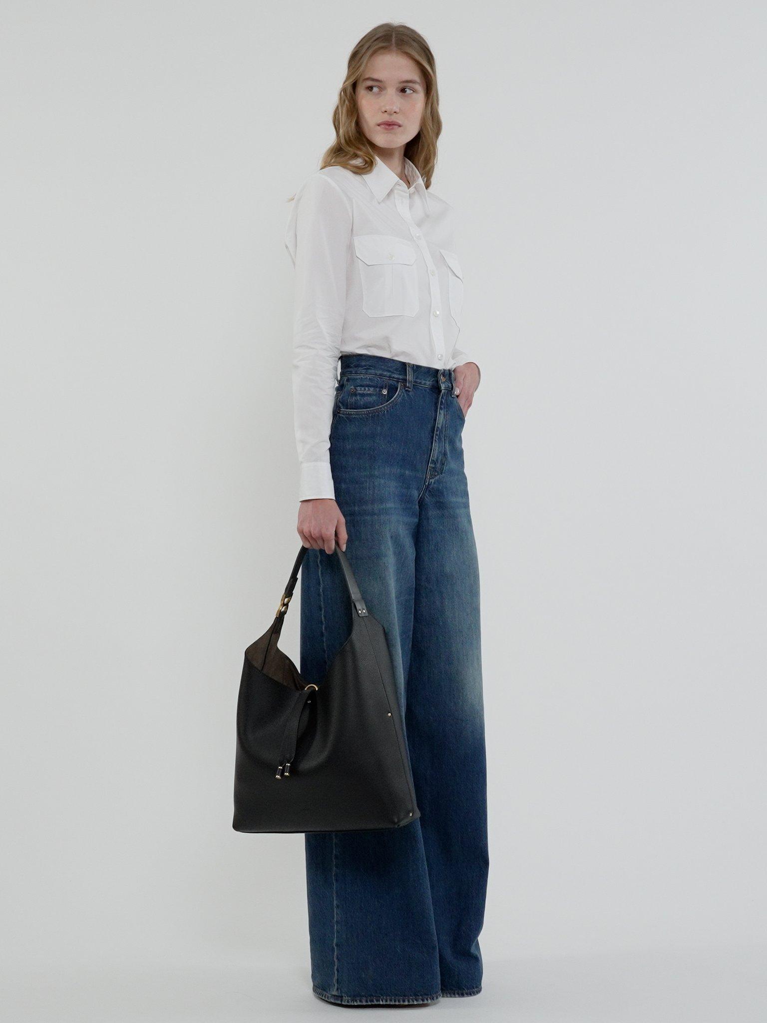 Marcie hobo bag in grained leather Product Image