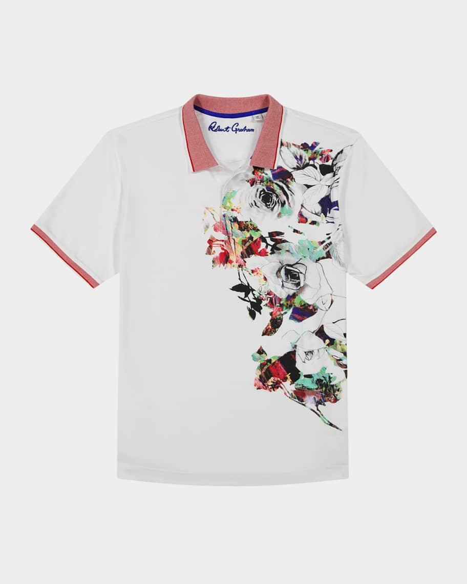 Mens Vintage Rose Cotton Polo Shirt Product Image