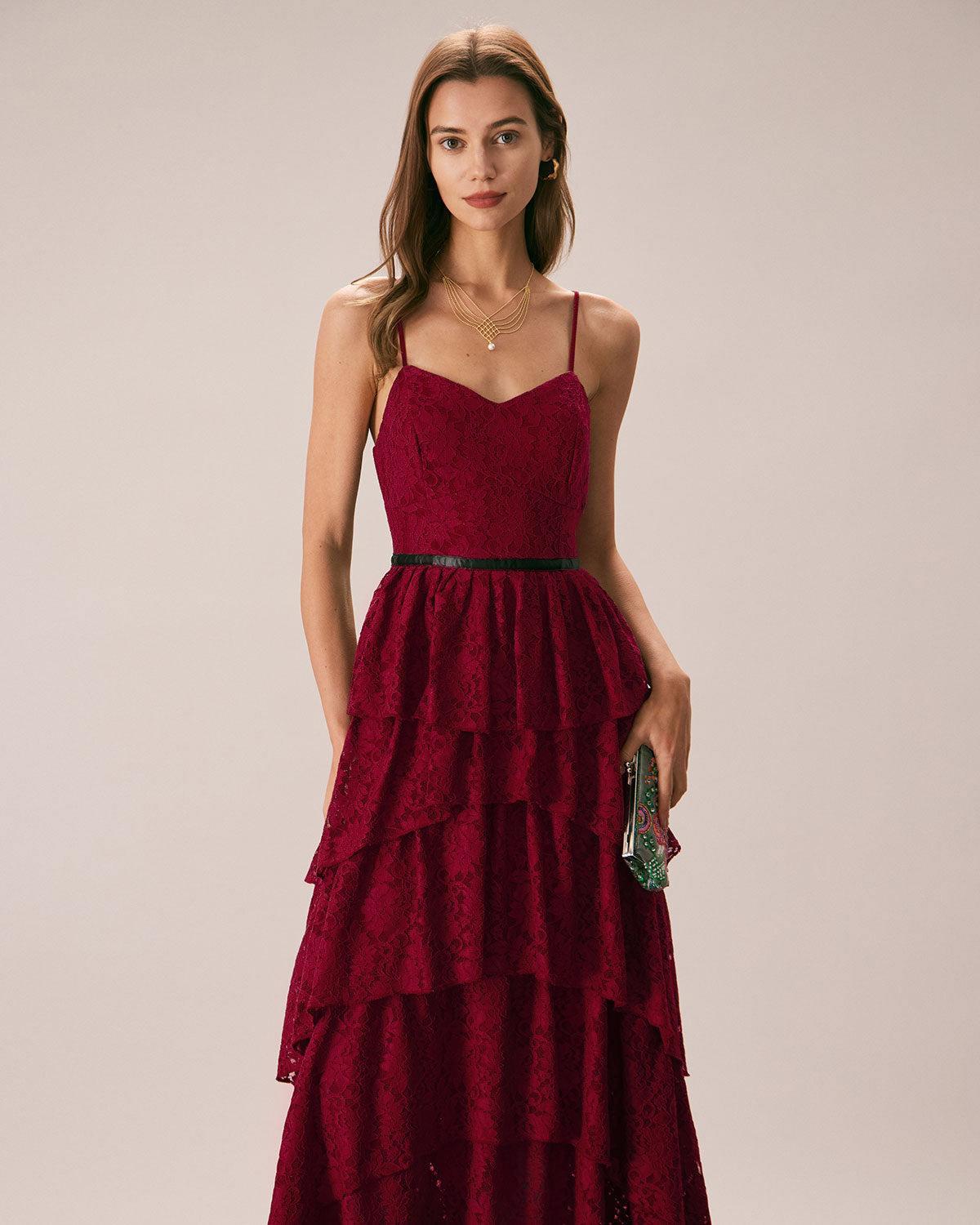 Sweetheart Neck Lace Maxi Dress Product Image