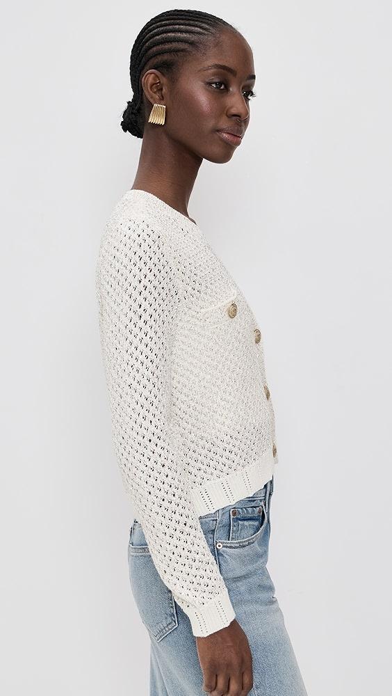 L'AGENCE Blanca Sequin Crop Cardigan | Shopbop Product Image