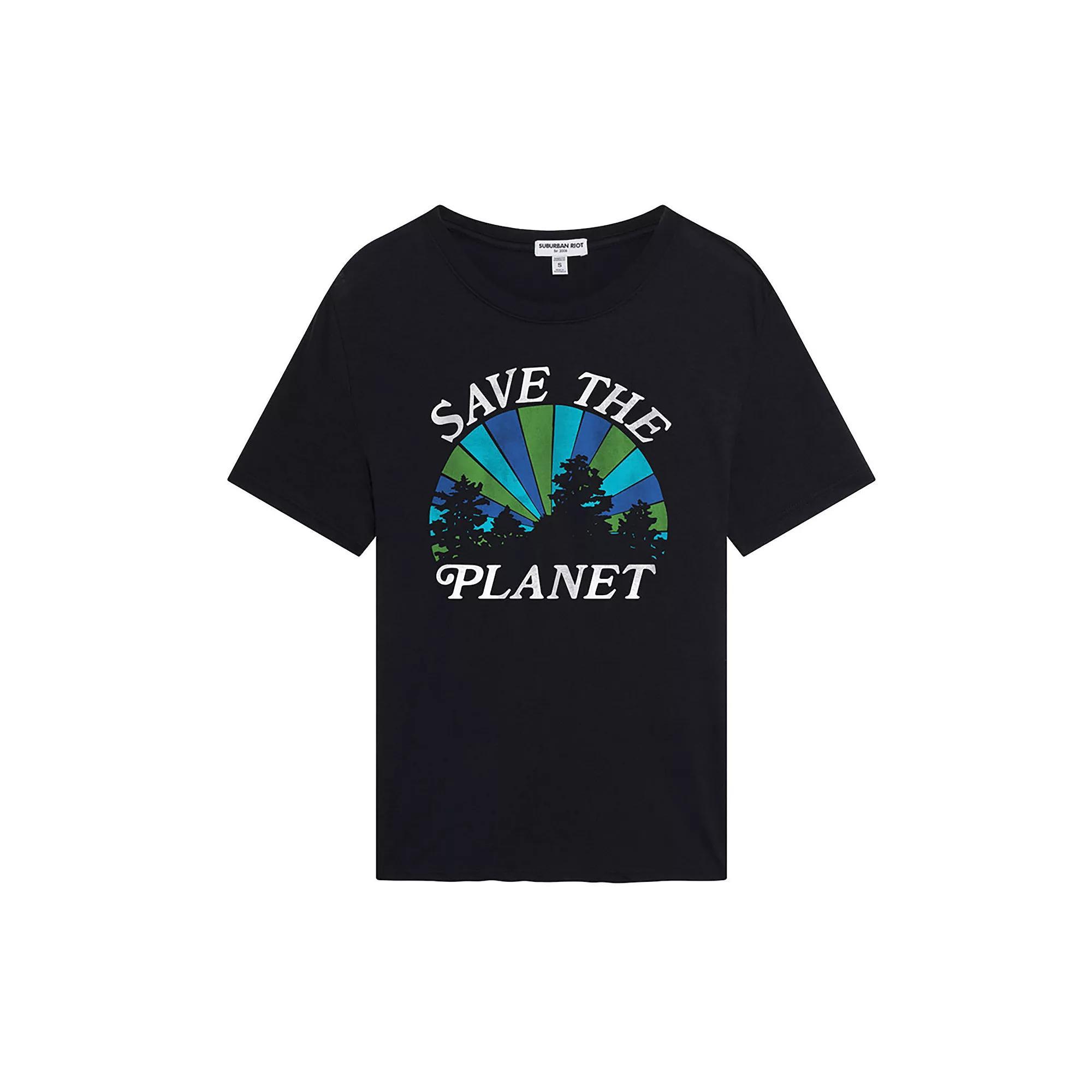 Womens Suburban Riot Save The Planet Loose Graphic Tee, Girls Product Image