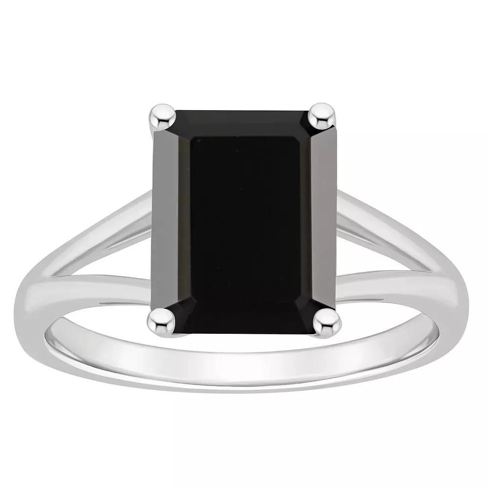 Alyson Layne Sterling Silver Emerald Cut Black Onyx Ring, Women's, Size: 10 Product Image