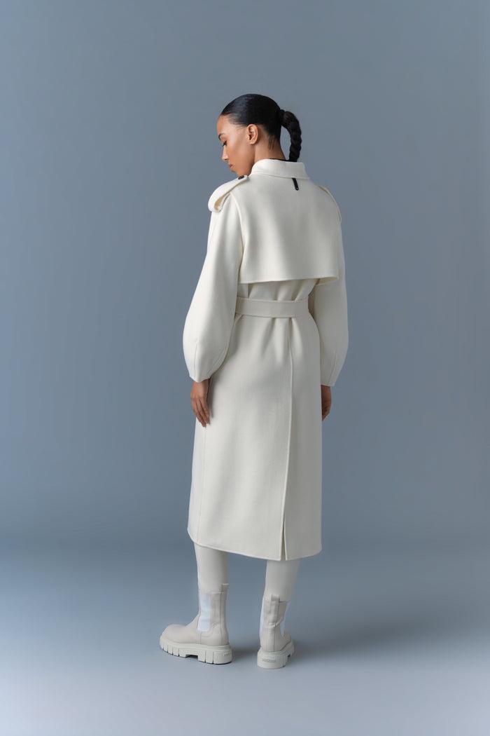 Mackage Womens Ceyla Double-Face Wool Coat with Sash Belt - Cream Product Image