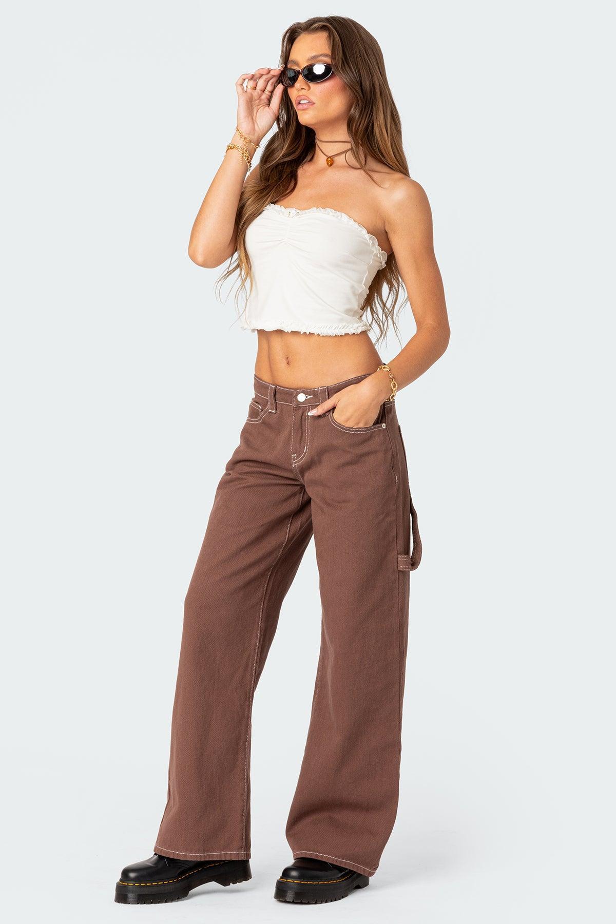 Ruffled Hem Tube Top Product Image